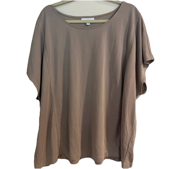 J Jill Womens 4X Top Sand Washed Dolman Sleeve Tan Blouse Tunic Top Lagenlook - Picture 1 of 10